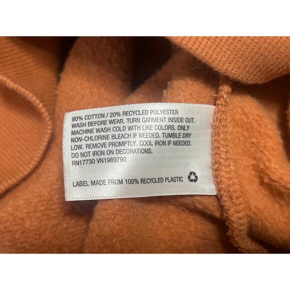 Art Class Women's Orange Smiley Fleece Crew Long Sleeve Sweatshirt Top Size XL - Picture 5 of 5